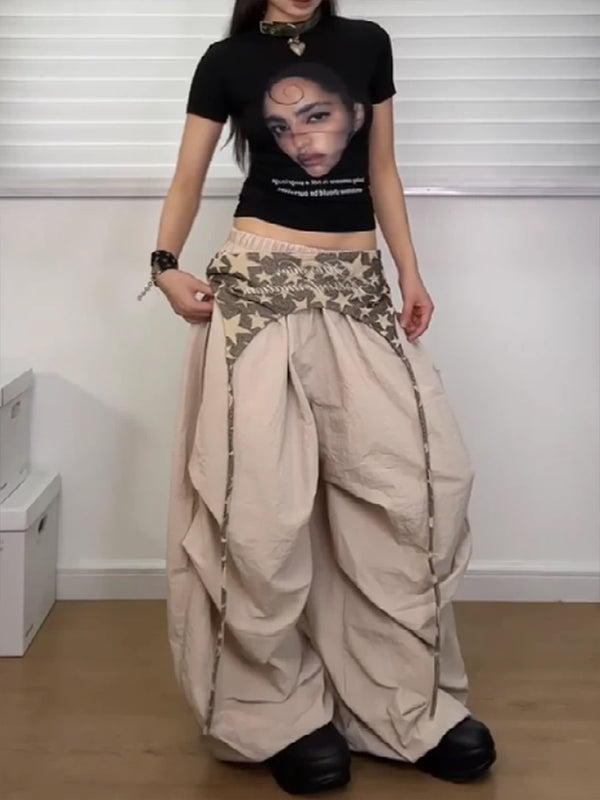 Stelluris Drawstring Paratrooper Baggy Pants