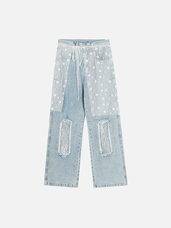 Stelluris Lace PatchBaggy Jeans
