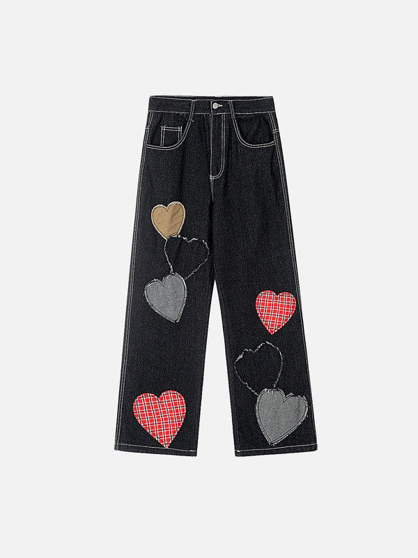 Stelluris Heart Patch Baggy Jeans