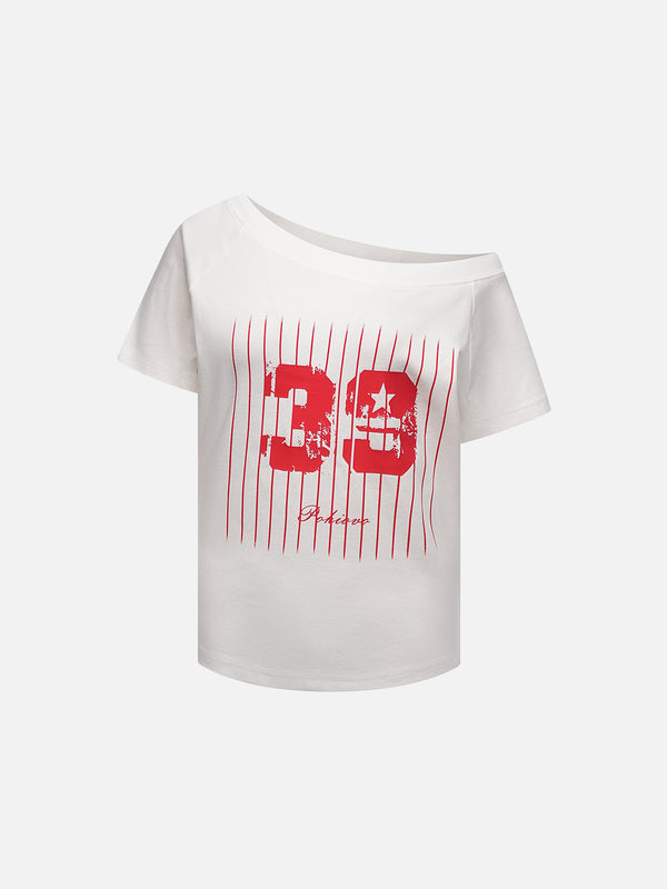 Stelluris Slanted Star Shoulder Short Sleeve Tee