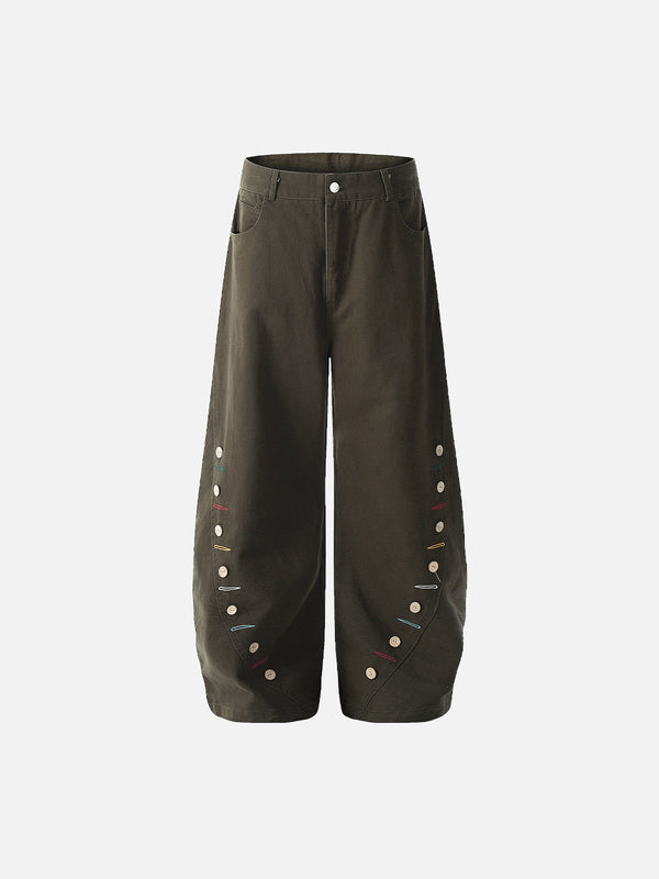 Stelluris Button Relaxed Fit Baggy Pants