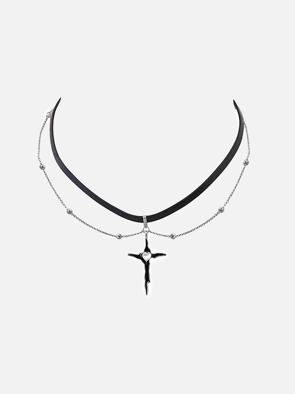 Stelluris Cross Lariat Necklace