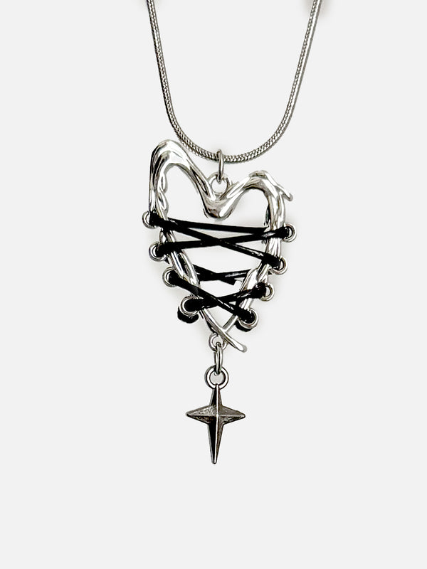 Stelluris Snake Heart Cross Necklace