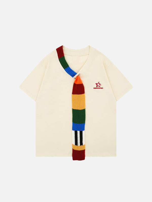 Stelluris Towel V-Neck Patch Short Sleeve Tee