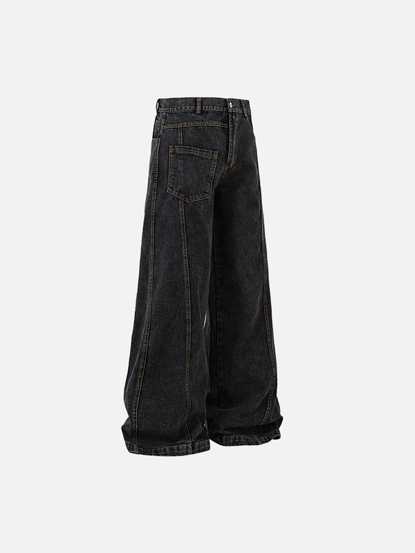 Stelluris Classic Washed Black Baggy Jeans