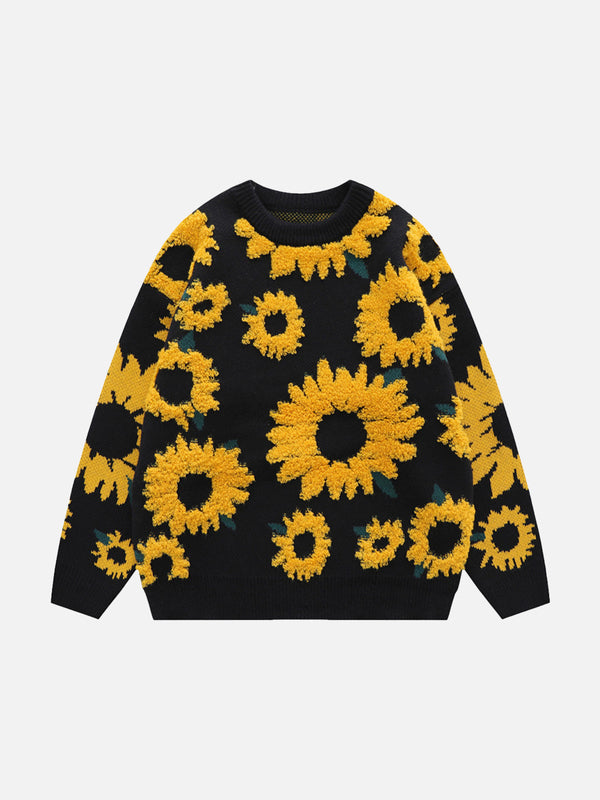 Stelluris Sunflower Flocked Sweater