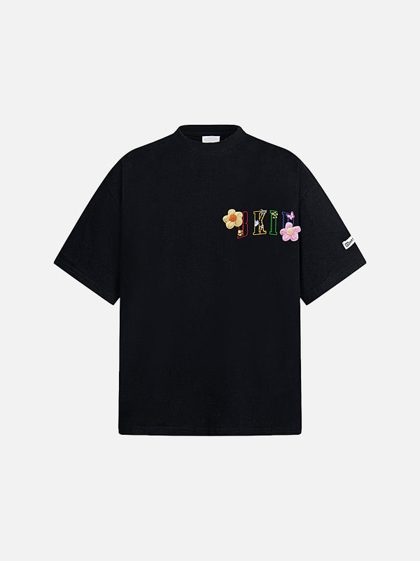 Stelluris Floral Butterfly Short Sleeve Tee