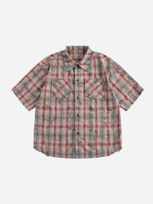 Stelluris Faded Patch Embroidery Short Sleeve Shirt