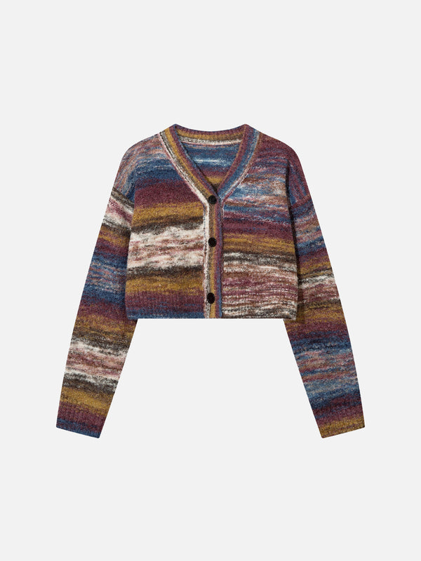 Stelluris Striped Fleece Cardigan