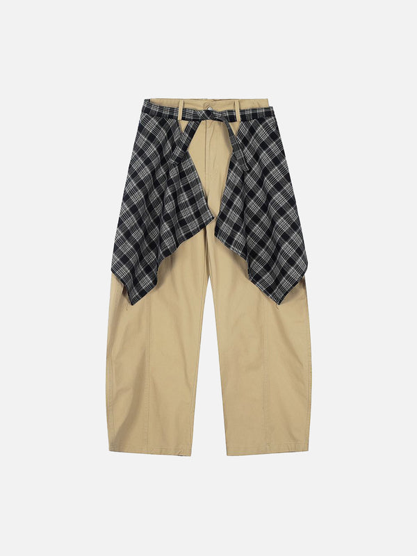 Stelluris Plaid Patchwork Baggy Pants
