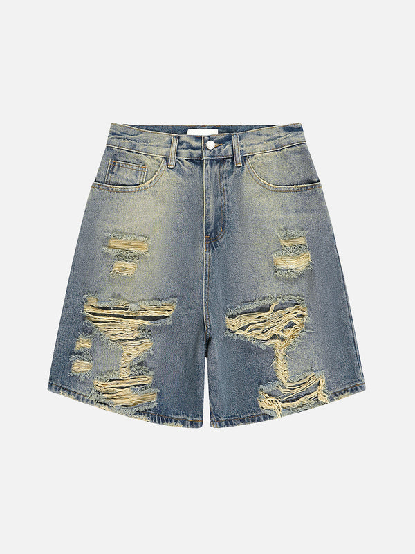 Stelluris Ripped Washed Denim Jorts
