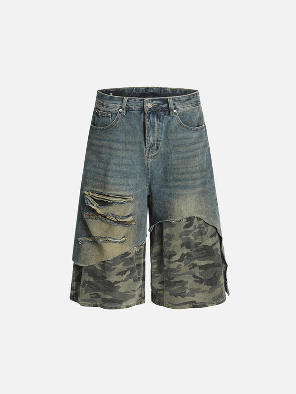 Stelluris Patched Washed Layered Jorts