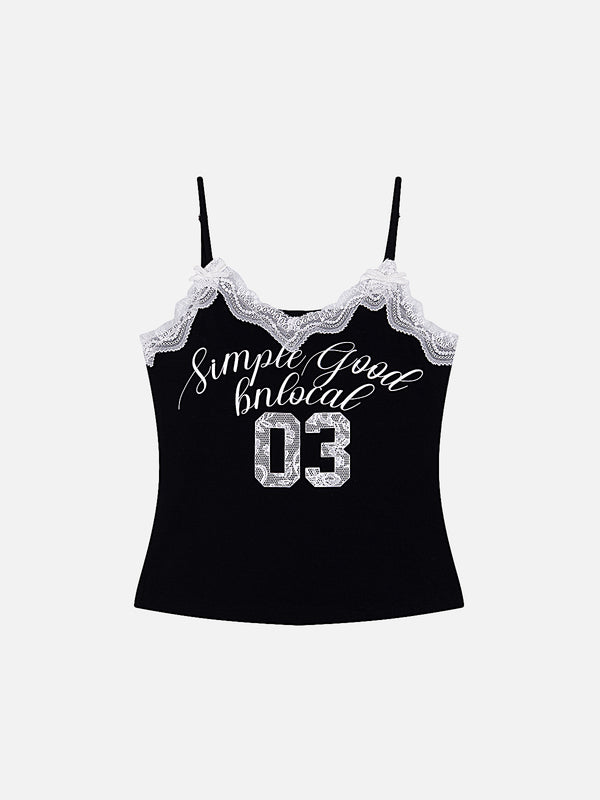 Stelluris Lace Letter Camis