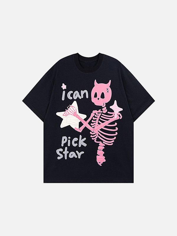 Stelluris Skeleton Print Short Sleeve Tee