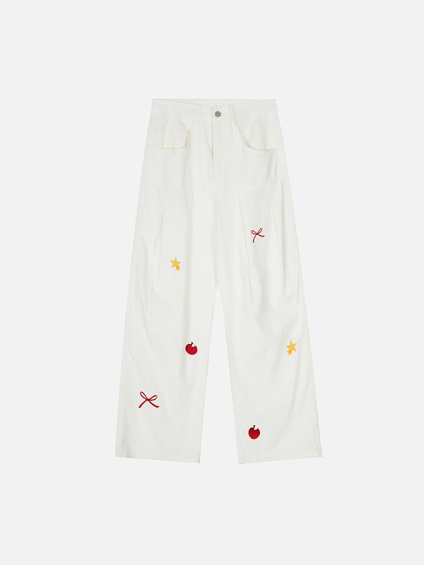 Stelluris Cartoon Embroidery Pants