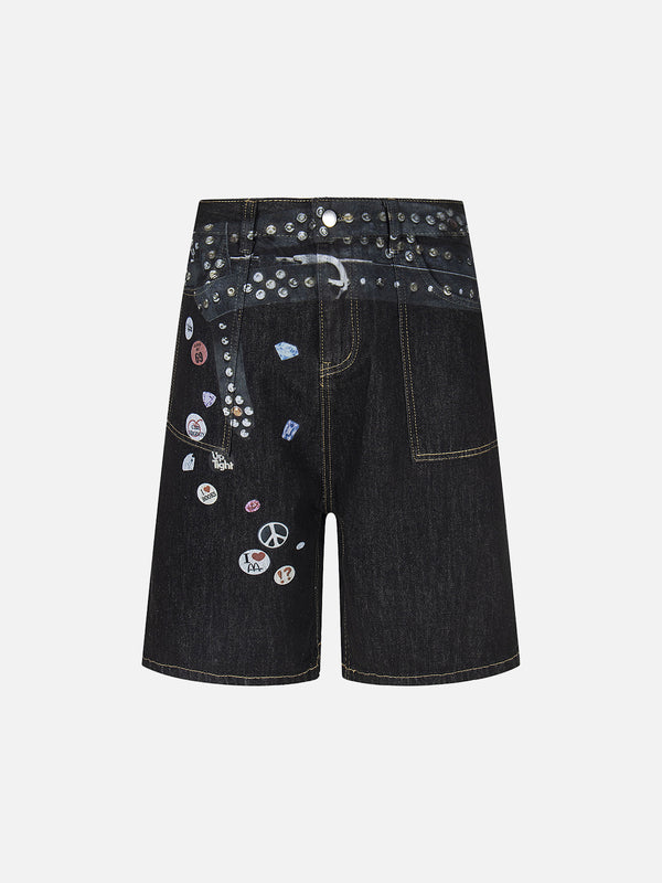 Stelluris Printed Badge Jorts