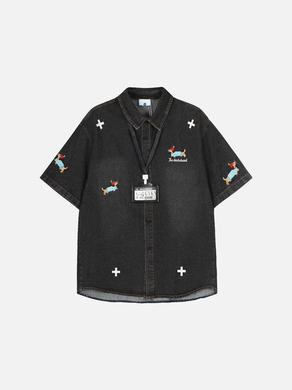 Stelluris Puppy Denim Short Sleeve Shirt