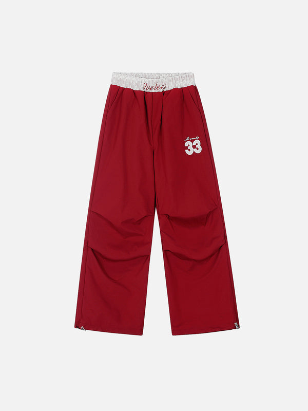 Stelluris Lace-Up Double Waist Baggy Pants