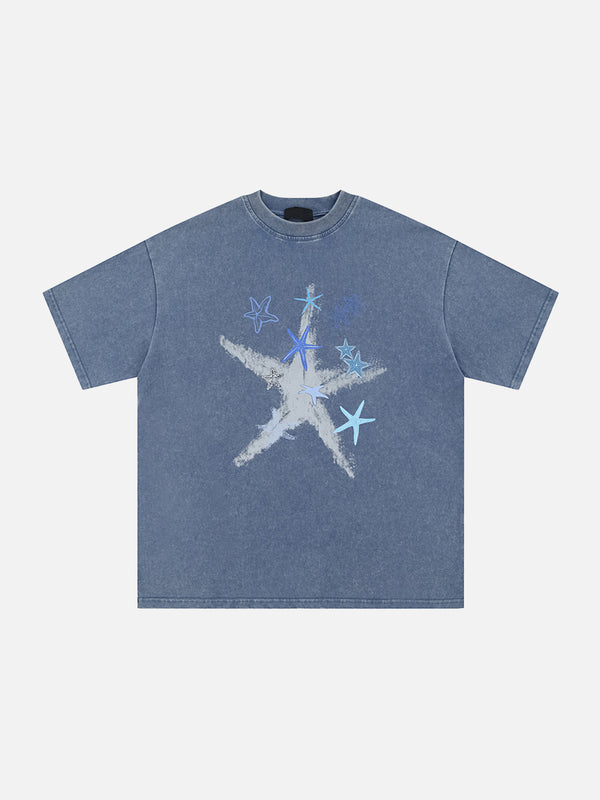 Stelluris Washed Starfish Oversize Short Sleeve Tee