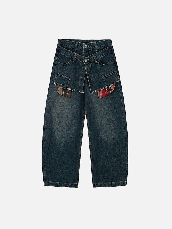 Stelluris Drawstring Flare Baggy Jeans