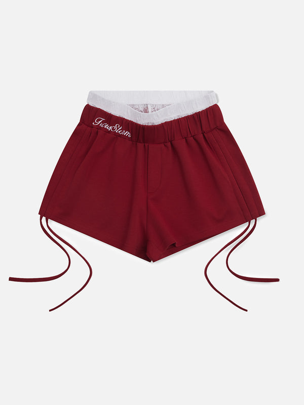 Stelluris Ruffled Lace Shorts