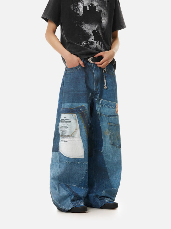 Stelluris Printed Patchwork Blade Pants