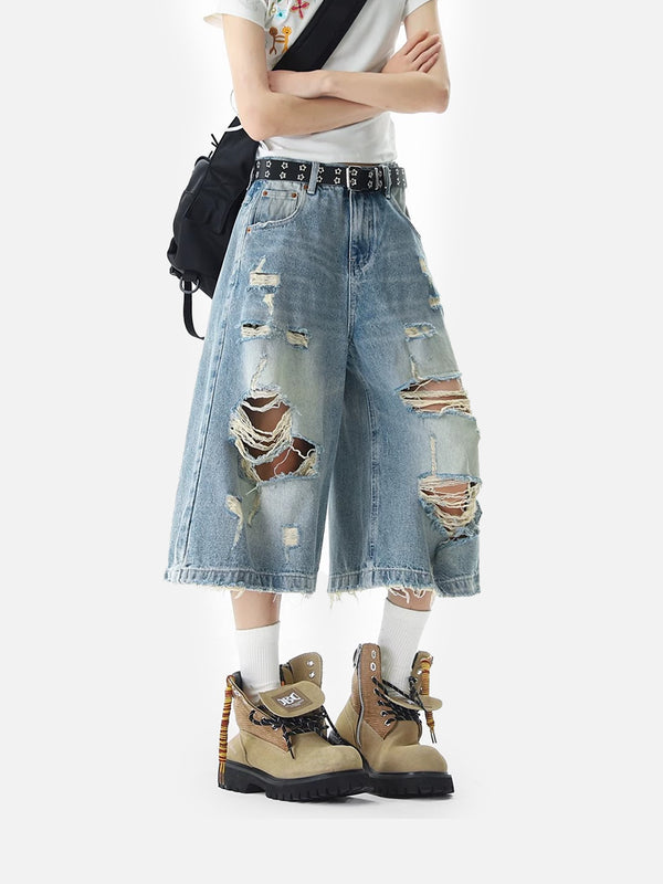 Stelluris Destroyed Vintage Denim Jorts