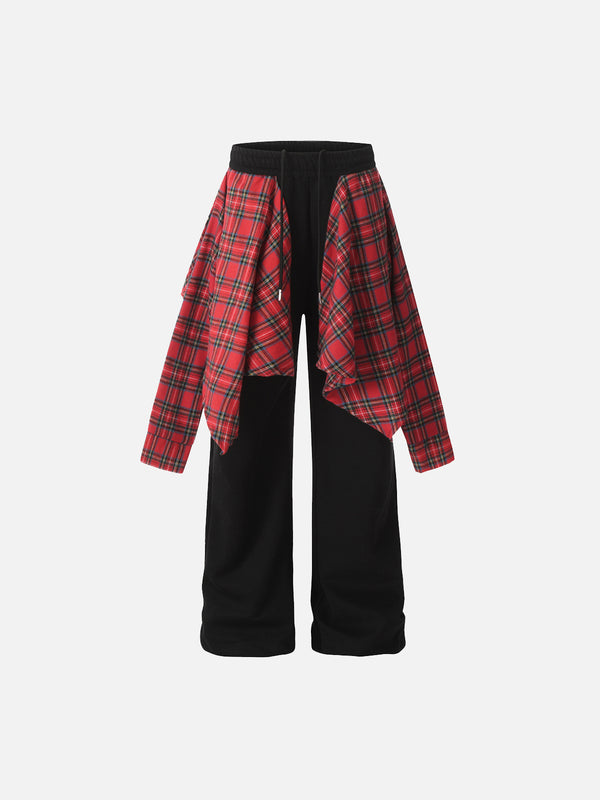 Stelluris Plaid Hem Baggy Pants