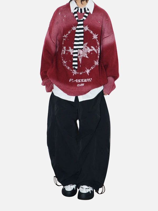 Stelluris Distressed Knit Grunge Sweater