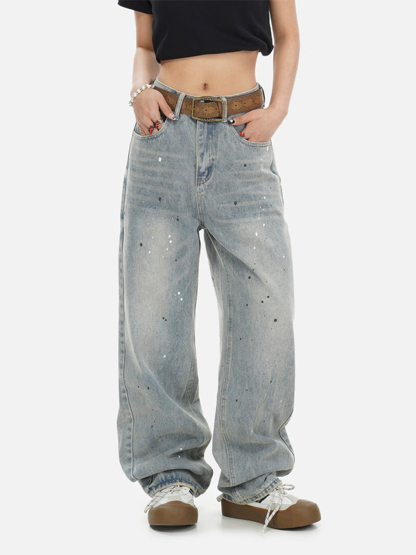 Stelluris Paint Splatter Grunge Jeans