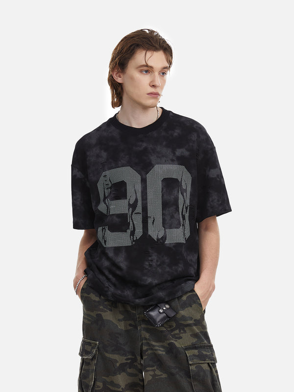 Stelluris Tie-dye Ripped Street Short Sleeve Tee