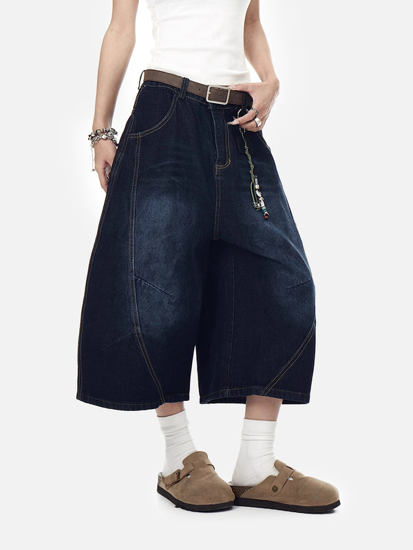 Stelluris Leopard Patch Denim Jorts