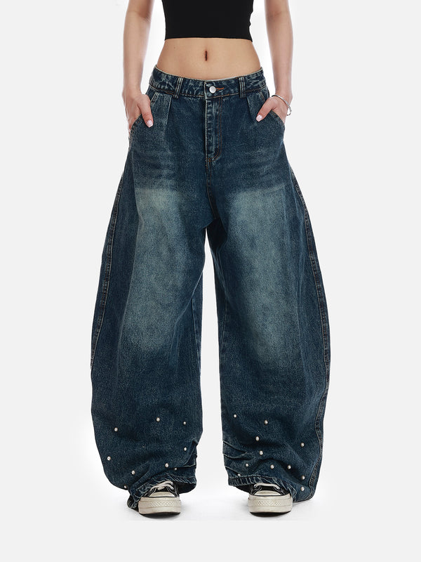 Stelluris Washed Barrel Baggy Jeans