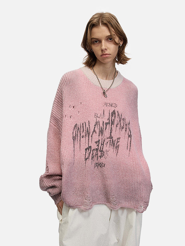 Stelluris Hollow Out Knit Sweater