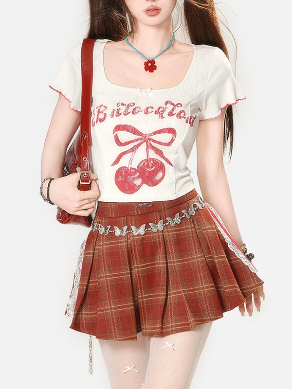 Stelluris Cherry Fitted Short Sleeve Tee